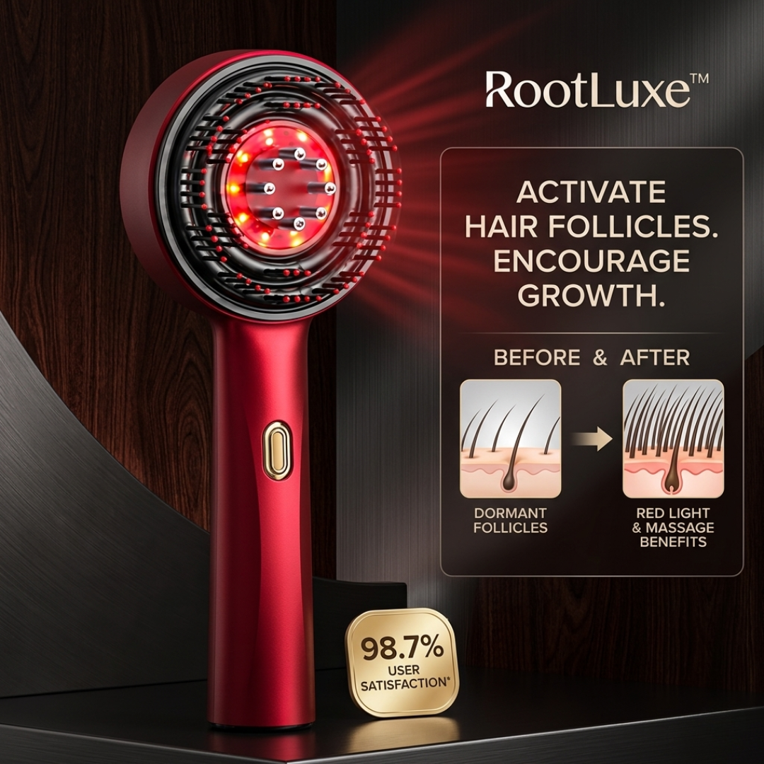 RootLuxe™ Red Light Scalp Massager Brush