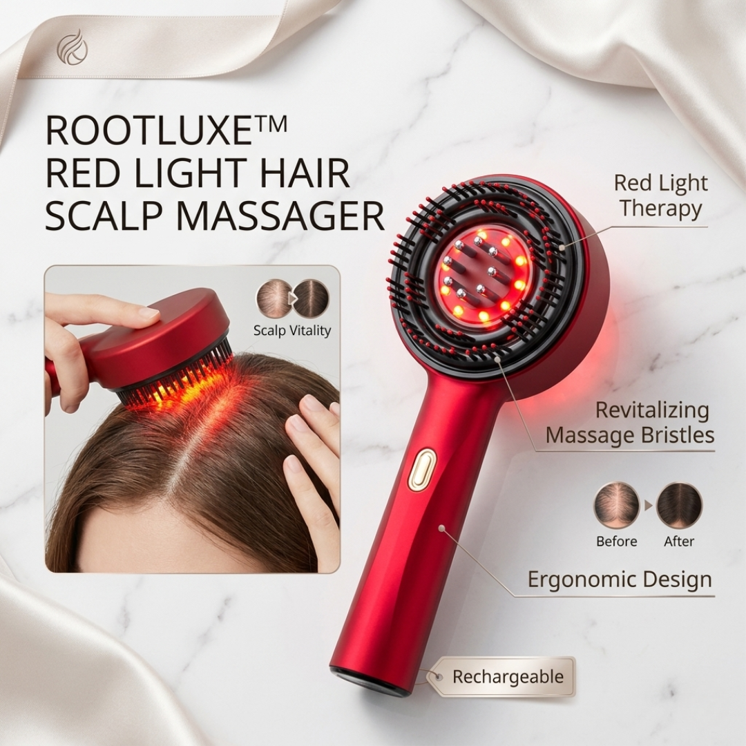 RootLuxe™ Red Light Scalp Massager Brush