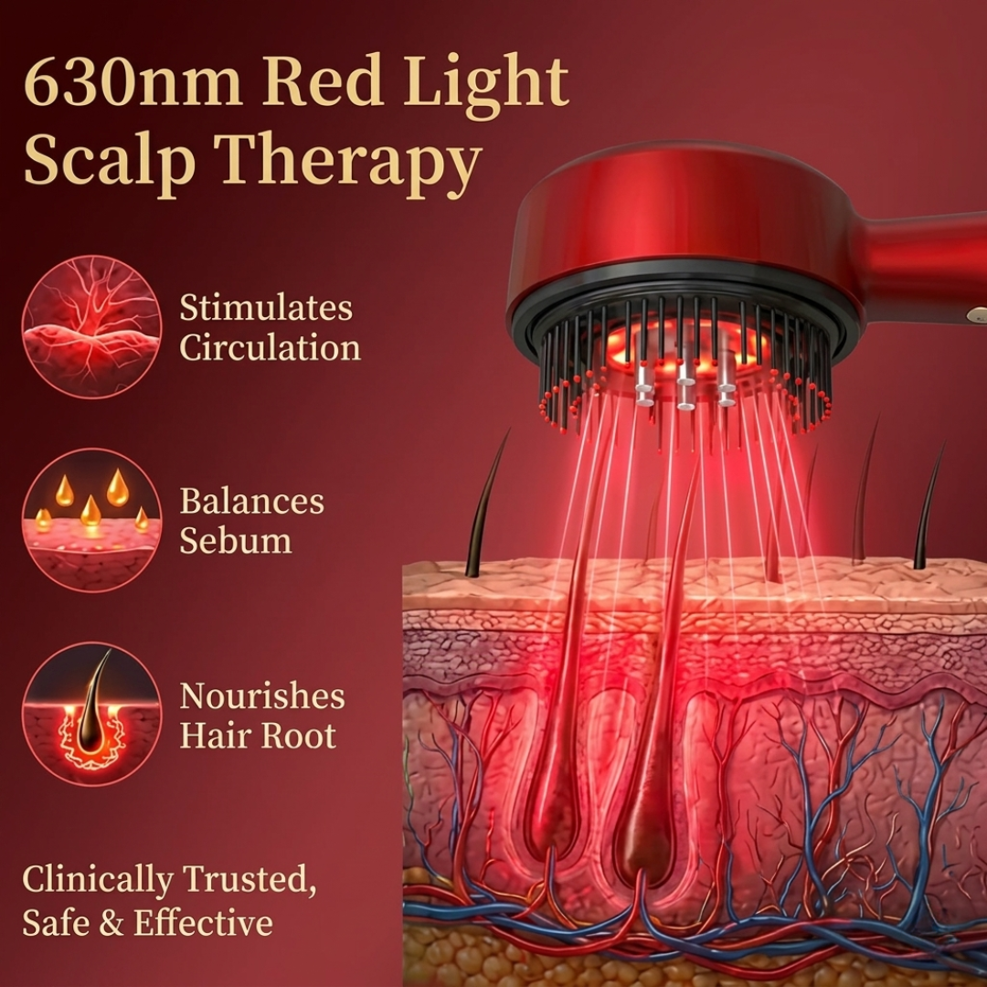 RootLuxe™ Red Light Scalp Massager Brush