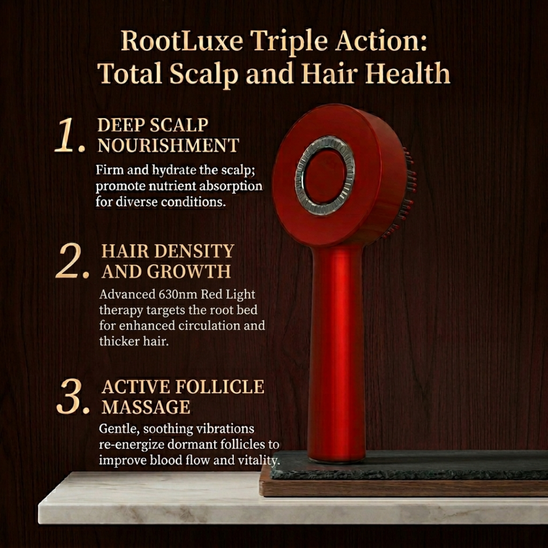 RootLuxe™ Red Light Scalp Massager Brush